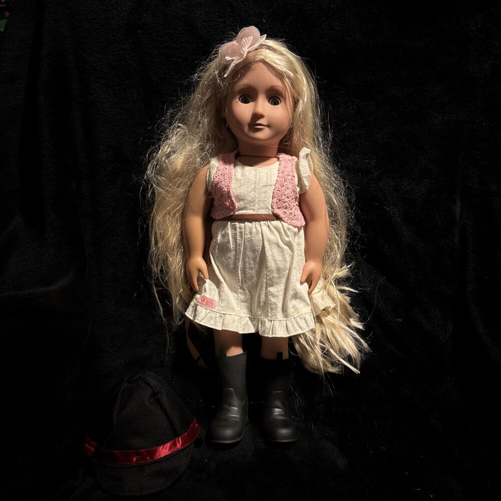 Battat Our Generation Doll Phoebe Long Blonde Hair Riding Boots & Hat 18" 2015